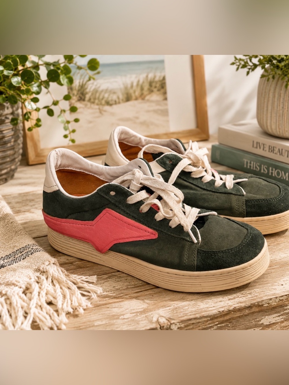 A.S.98 Green and Pink Women's Alfie 11 Sneakers EU 37
